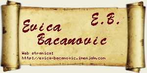Evica Bacanović vizit kartica